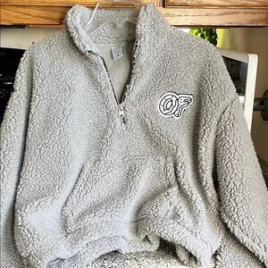 Odd Future Light Gray Sherpa Crop Top